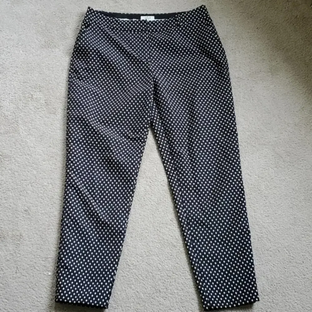 Kate Spade black and beige‎ cropped Polka Dot Margaux Pants size 2